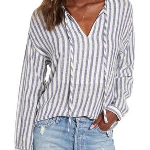 Nina Stripe Linen Blend Blouse